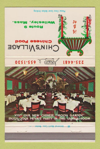 Matchbook Cover - Chin's Village Wellesley MA 40 Strike