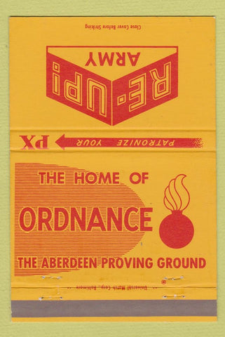 Matchbook Cover - Army Ordnance Aberdeen Proving Ground 40 Strike