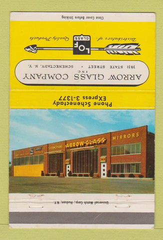 Matchbook Cover - Arrow Glass Company Schenectady NY 40 Strike