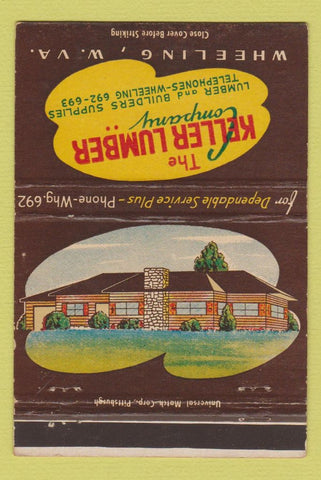 Matchbook Cover - Keller Lumber Wheeling WV 40 Strike
