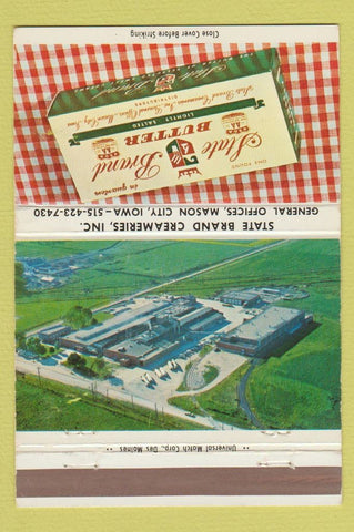 Matchbook Cover - Star Brand Butter Mason City IA 40 Strike