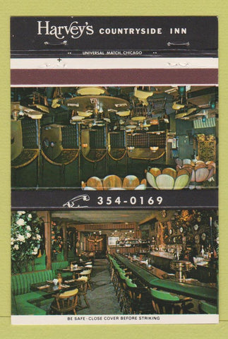 Matchbook Cover - Harvey's Countryside Inn IL 40 Strike
