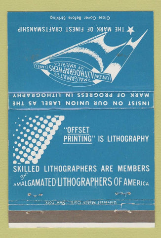 Matchbook Cover - Amalgamated Lithographers Union 40 Strike
