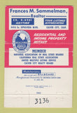 Matchbook Cover - Frances Sammelman Real Estate Culver City CA 40 Strike