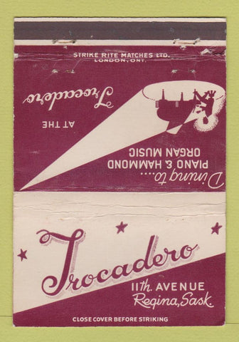 Matchbook Cover - Trocadero Regina SK WORN 40 Strike