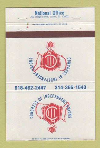 Matchbook Cover - Congress of Independent Union Alton IL 40 Strike