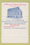 Matchbook Cover - Jefferson Federal Savings Washington DC 40 Strike