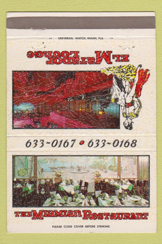 Matchbook Cover - Miamian Restaurant El Matador Lounge Miami FL 40 Strike