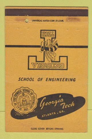 Matchbook Cover - Georgia Tech Yellow Jackets Atlanta GA 40 Strike