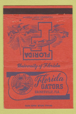 Matchbook Cover - University of Florida Gators Gainesville FL 40 Strike #1