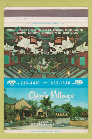 Matchbook Cover - Chin's Village Wellesley MA 40 Strike #1