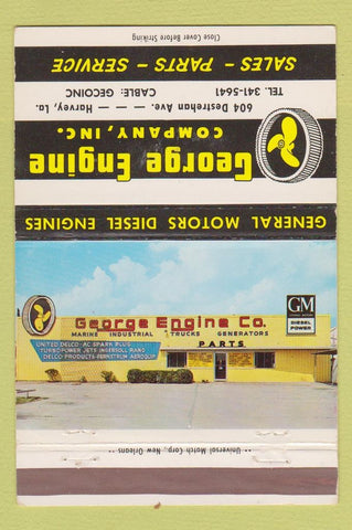 Matchbook Cover - George Engine Company Harvey LA 40 Strike