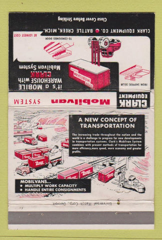 Matchbook Cover - Clark Equipment Battle Creek MI WEAR 40 Strike