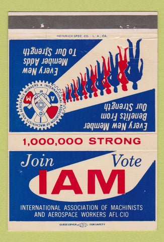 Matchbook Cover - Machinists Union Areospace AFL CIO Oakland CA 40 Strike