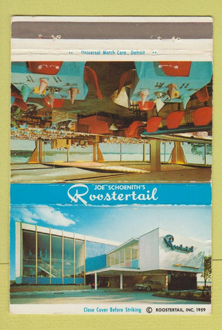 Matchbook Cover - Joe Schoenith's Roostertail Detroit MI WORN 40 Strike #2