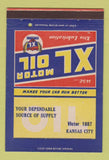 Matchbook Cover - XL Motor Oil gas Kansas City MO 40 Strike