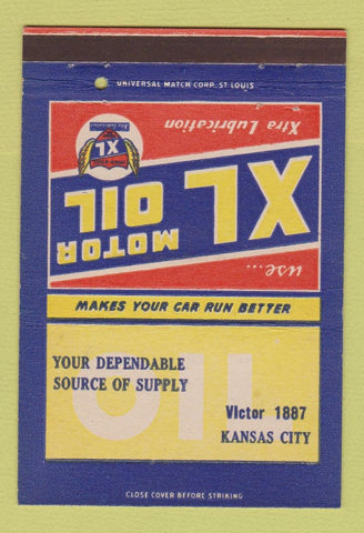 Matchbook Cover - XL Motor Oil gas Kansas City MO 40 Strike