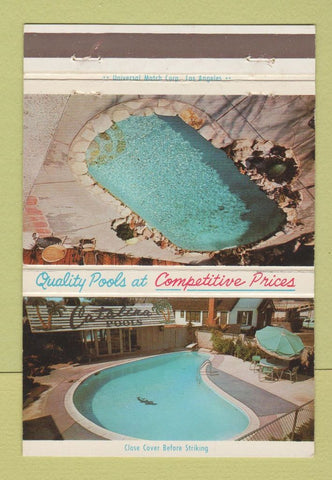 Matchbook Cover - Swimming Pools Santa Maria Downey Burbank CA 40 Strike