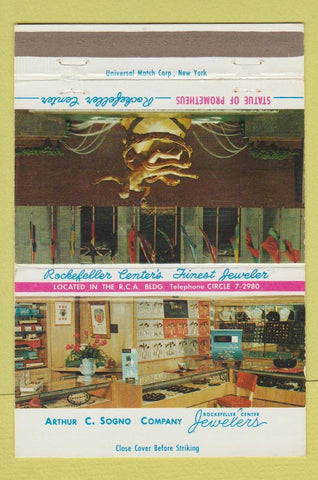 Matchbook Cover Arthur Sogno Jewelry New York City Rockefeller Center 40 Strike