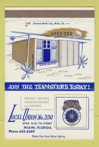 Matchbook Cover - Freight Drivers Warehouse Union Miami FL 40 Strike