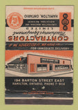 Matchbook Cover - Contractors Machinery Hamilton ON WORN 40 Strike