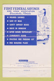 Matchbook Cover - 1st Federal Savings Loan Washington DC 40 Strike