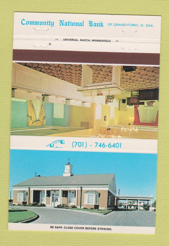 Matchbook Cover - Community National Bank Grand Forks ND 40 Strike