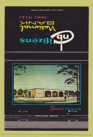 Matchbook Cover - Citizens National Bank Ennis TX 40 Strike