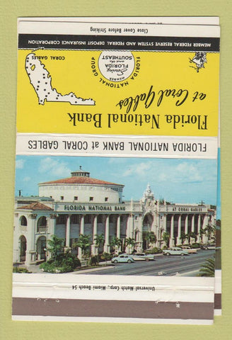 Matchbook Cover - Florida National Bank Coral Gables FL 40 Strike