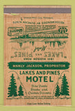Matchbook Cover - Lake and Pines Motel St Paul MN CREASE 40 Strike #1