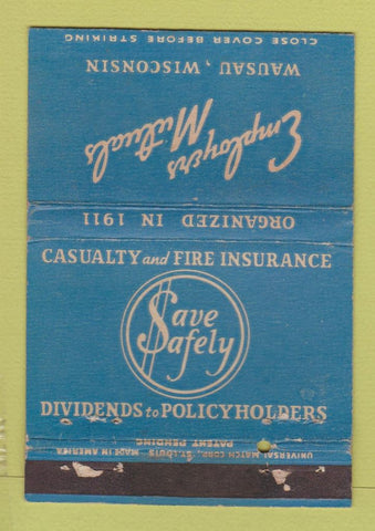 Matchbook Cover - Employees Mutual Insurance Wausau WI WORN 40 Strike