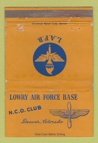 Matchbook Cover - Lowry Air Force Base Denver Colorado WORN 40 Strike