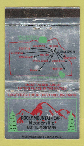 Matchbook Cover - Rocky Mountain Cafe Butte MT WEAR 36 Strike