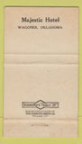 Matchbook Cover - Lake Wagoner OK Majestic Hotel WEAR 36 Strike