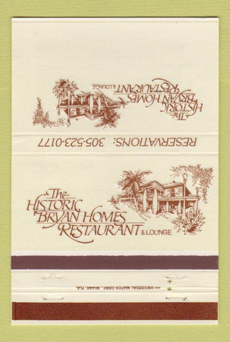 Matchbook Cover - Bryan Homes Restaurant Fort Lauderdale FL 40 Strike