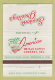 Matchbook Cover - American Metal Supply Springfield IL Christmas 40 Strike