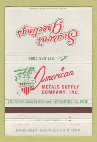 Matchbook Cover - American Metal Supply Springfield IL Christmas 40 Strike