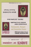 Matchbook Cover - Long's Lansing MI 40 Strike