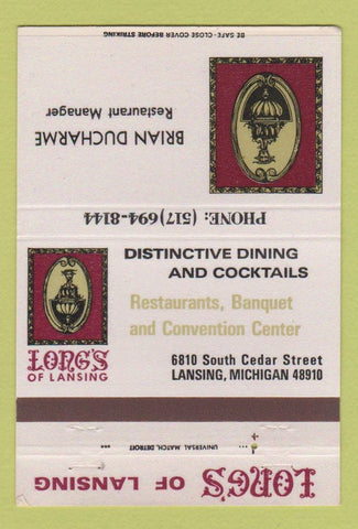 Matchbook Cover - Long's Lansing MI 40 Strike