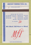 Matchbook Cover - Midway Fishing Tool Long Beach Taft Santa Maria CA 40 Strike