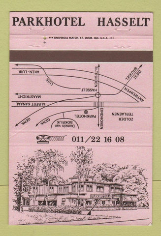 Matchbook Cover - Park Hotel Hasselt Belgium 40 Strike