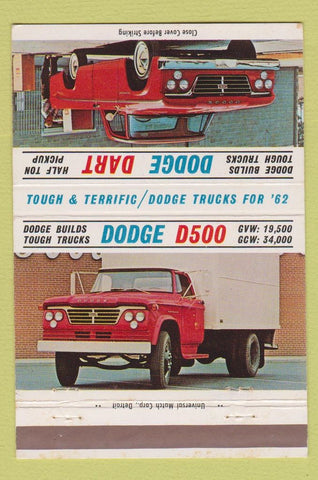 Matchbook Cover - Dodge Dart Pickup St Petersburg FL STAINED BACK 40 Strike