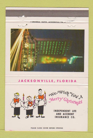 Matchbook Cover - Independent Life Accident Insurance Jacksonville FL 40 Strike