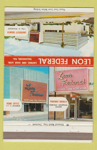 Matchbook Cover - Leon Federal Savings Loan Tallahassee FL 40 Strike