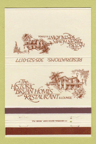 Matchbook Cover - Bryan Homes Restaurant Fort Lauderdale FL 40 Strike