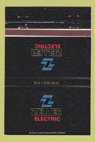 Matchbook Cover - Zeller Electric St Louis MO 40 Strike