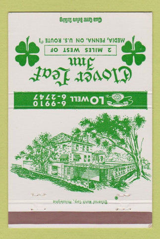 Matchbook Cover - Clover Leaf Inn Media PA 40 Strike