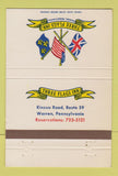 Matchbook Cover - Three Flags Inn Warren PA 40 Strike