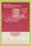 Matchbook Cover - Bob Prine's Skyline Room St Petersburg FL WORN 40 Strike