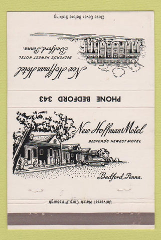 Matchbook Cover - New Hoffman Hotel Bedford PA 40 Strike
